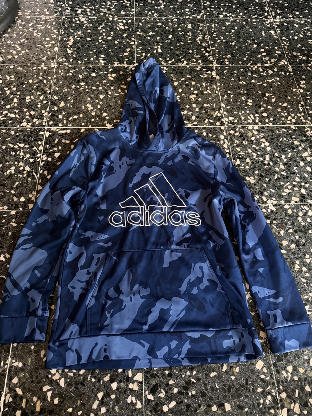 adidas Blue Camo Hooded Jacket for Kids
